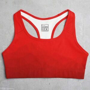 Bright Red Style Women's All over print Sports Bra its clover