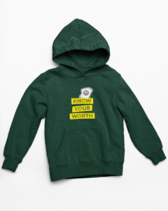 Your Worth Hooded Sweatshirt with Kangaroo Pockets - Its Clover