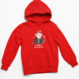 Love is in the air Hooded Sweatshirt with Kangaroo Pockets - Its Clover