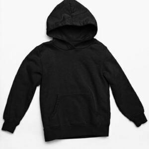 Plain Black Women's Hooded Sweatshirt with Kangaroo Pockets its clover