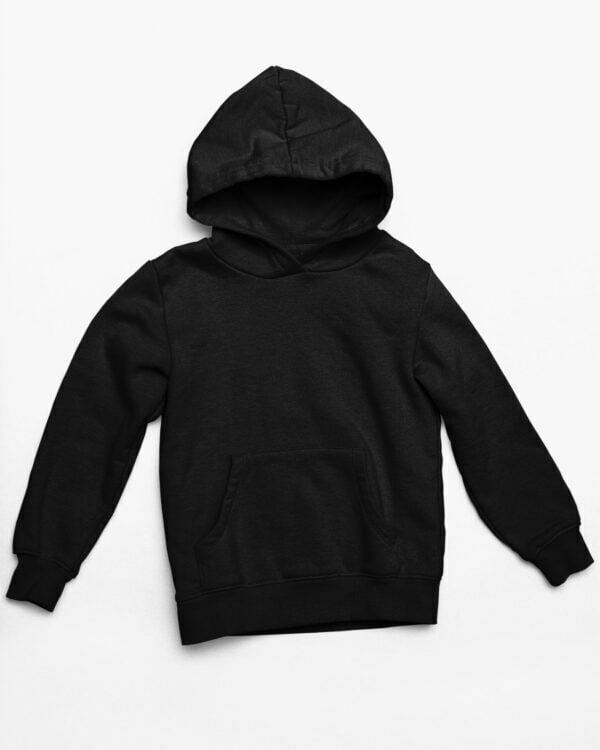Plain Black Women's Hooded Sweatshirt with Kangaroo Pockets its clover