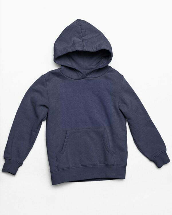 Plain Navy Blue Women's Hooded Sweatshirt with Kangaroo Pockets its clover