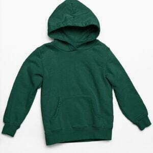 Plain Bottle Green Women's Hooded Sweatshirt with Kangaroo Pockets its clover