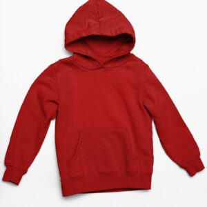 Plain Red Women's Hooded Sweatshirt with Kangaroo Pockets