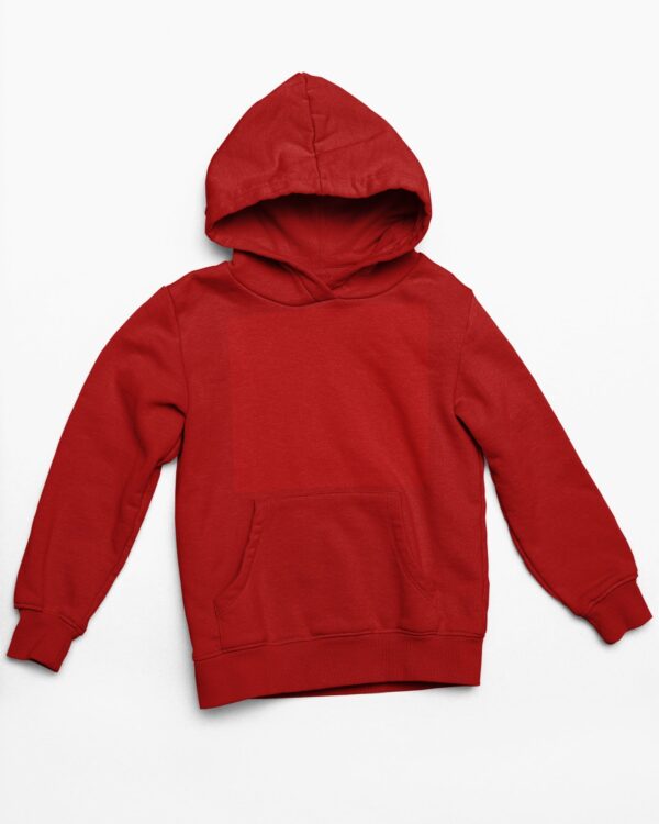 Plain Red Women's Hooded Sweatshirt with Kangaroo Pockets