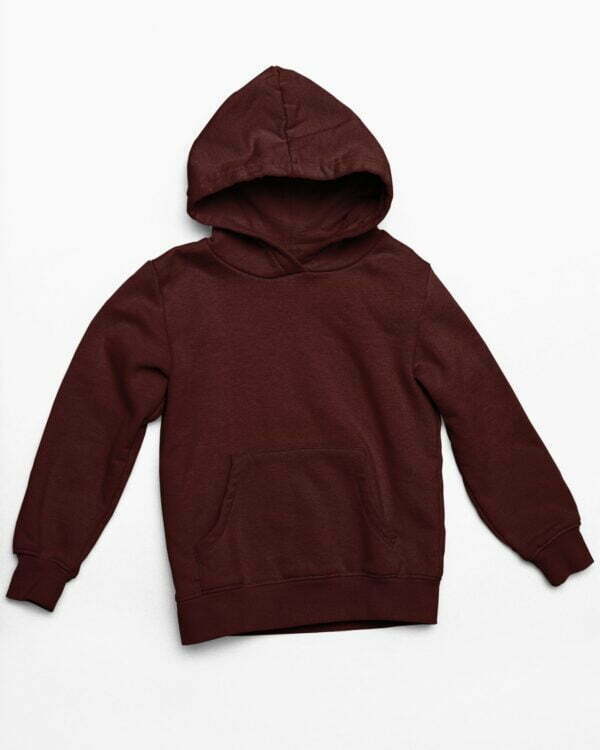 Plain Maroon Women's Hooded Sweatshirt with Kangaroo Pockets its clover