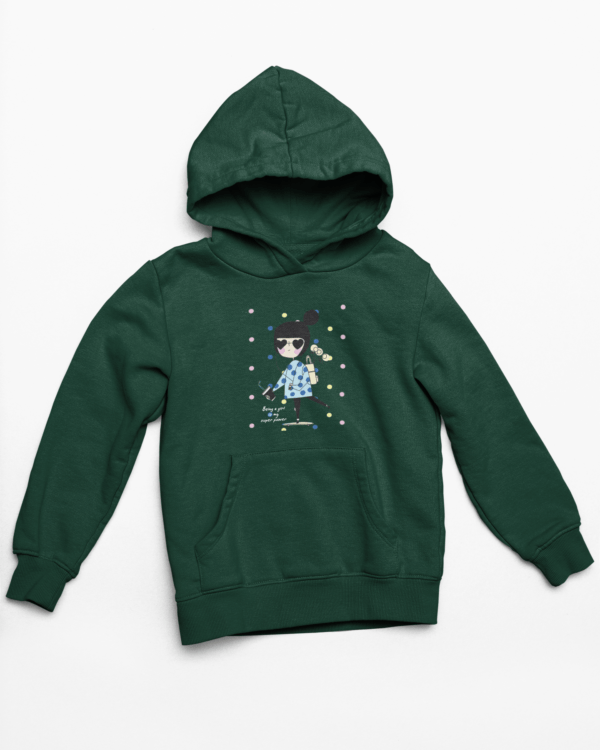 Girl power Hooded Sweatshirt with Kangaroo Pockets - Its Clover