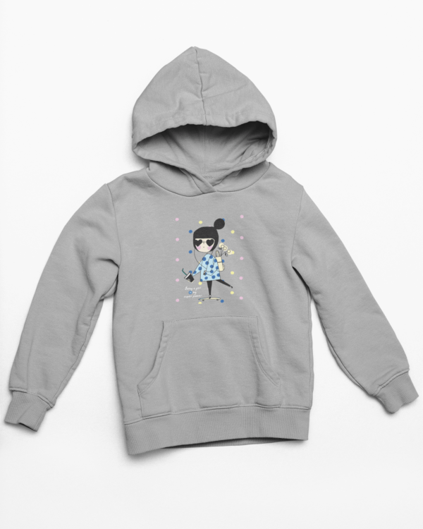 Girl power Hooded Sweatshirt with Kangaroo Pockets - Its Clover
