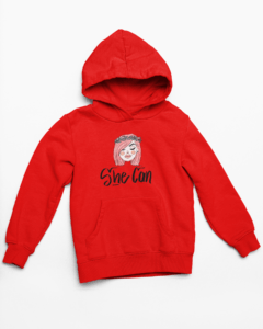 She Can Hooded Sweatshirt with Kangaroo Pockets - Its Clover