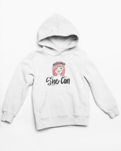 She Can Hooded Sweatshirt with Kangaroo Pockets - Its Clover