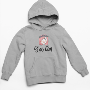She Can Hooded Sweatshirt with Kangaroo Pockets - Its Clover