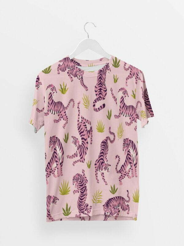 Tiger Style Men's Round Neck All over print T-shirt its clover