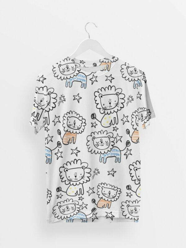 Lion Style Men's Round Neck All over print T-shirt ITS CLOVER