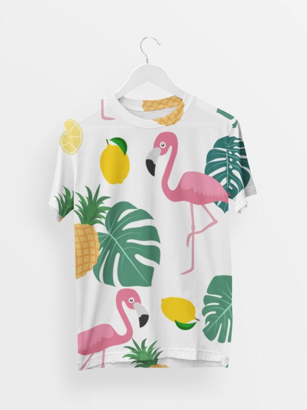 Flamingo Style Men's Round Neck All over print T-shirt its clover