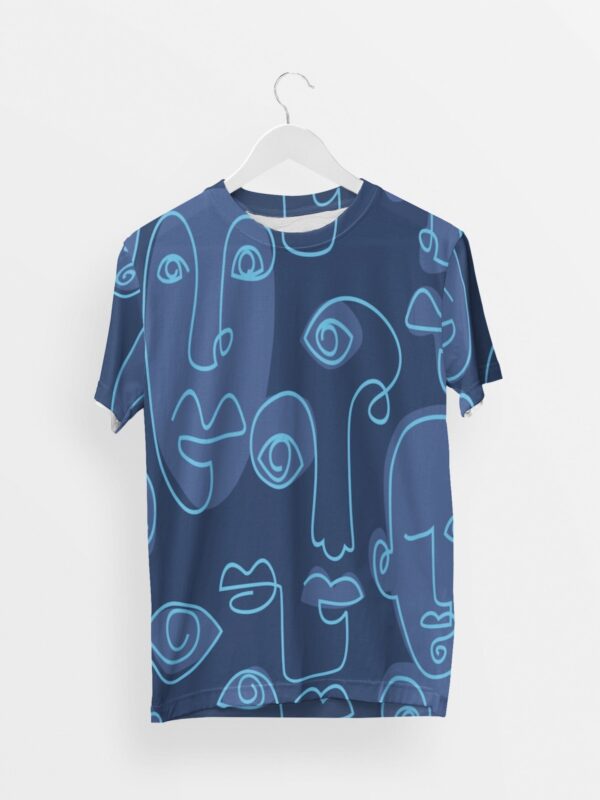 Human Face Men's Round Neck All over print T-shirt its clover
