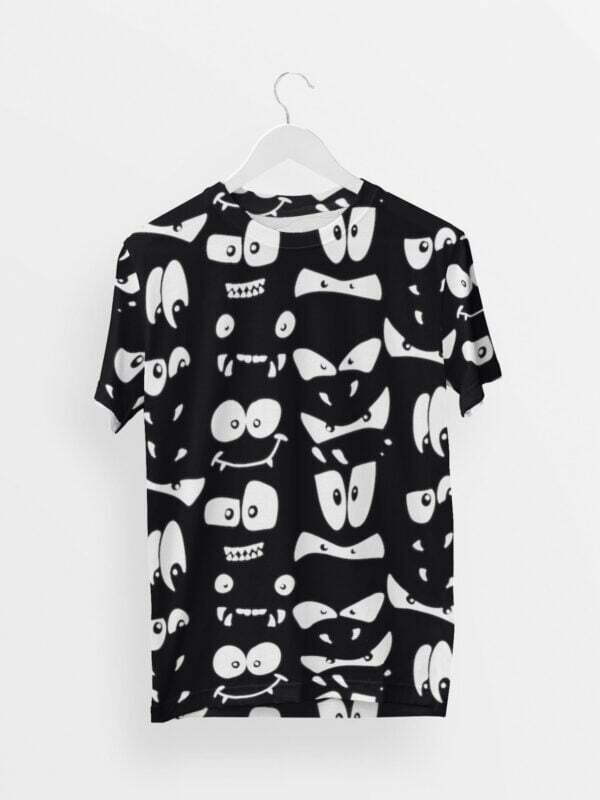 Ghost Faces Men's Round Neck All over print T-shirt its clover