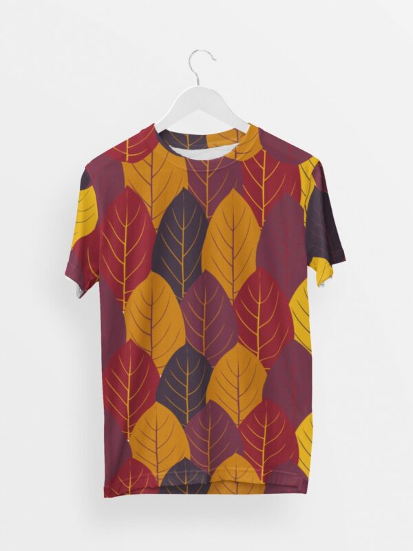 Leaf Style Men's Round Neck All over print T-shirt its clover