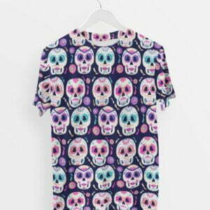 Skull Style Men's Round Neck All over print T-shirt its clover