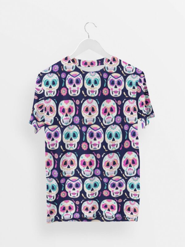 Skull Style Men's Round Neck All over print T-shirt its clover