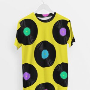 Music Disc Men's Round Neck All over print T-shirt its clover