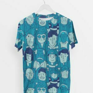 Human Faces Men's Round Neck All over print T-shirt its clover
