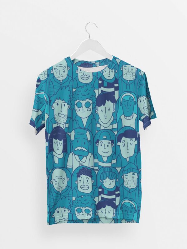 Human Faces Men's Round Neck All over print T-shirt its clover