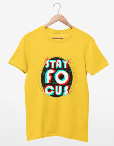 Stay Focus Men's Round Neck Half Sleeve T-shirt - Its Clover