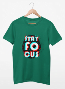 Stay Focus Men's Round Neck Half Sleeve T-shirt - Its Clover