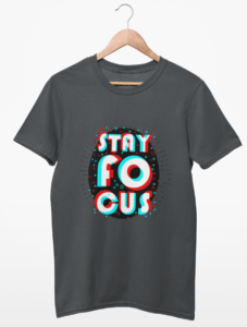 Stay Focus Men's Round Neck Half Sleeve T-shirt - Its Clover