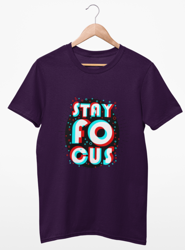 Stay Focus Men's Round Neck Half Sleeve T-shirt - Its Clover
