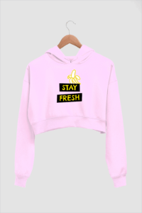 Stay Fresh Women's Crop Hoodie - Its Clover