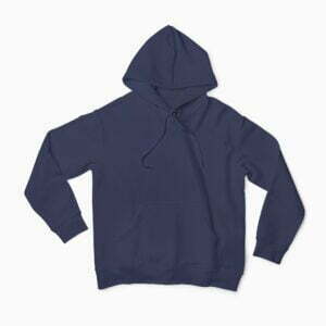 Plain Navy Blue Men's Hooded Sweatshirt with Kangaroo Pockets its clover