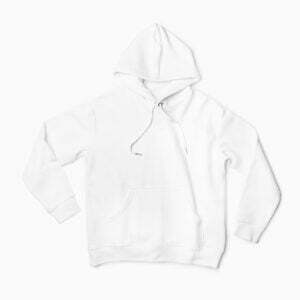Plain White Men's Hooded Sweatshirt with Kangaroo Pockets its clover