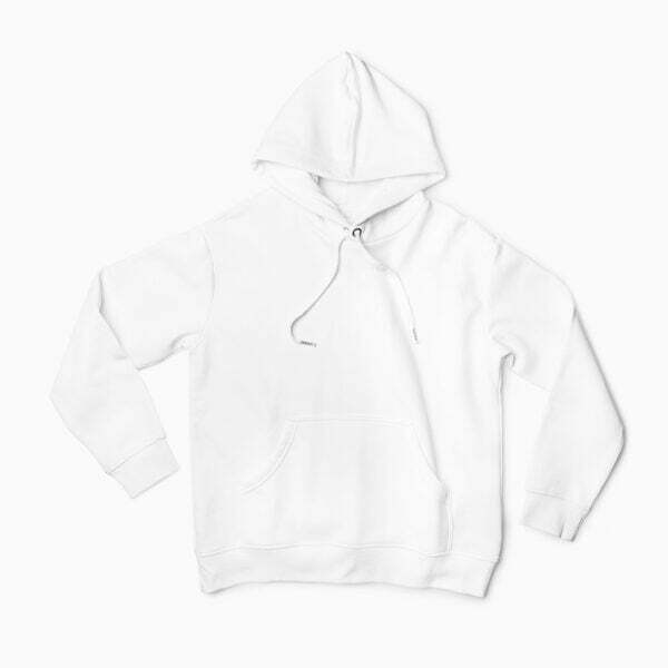 Plain White Men's Hooded Sweatshirt with Kangaroo Pockets its clover