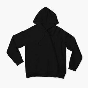 Plain Black Men's Hooded Sweatshirt with Kangaroo Pockets its clover