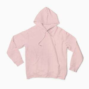 Plain Light Pink Men's Hooded Sweatshirt with Kangaroo Pockets its clover