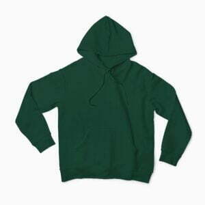 Plain Bottle Green Men's Hooded Sweatshirt with Kangaroo Pockets its clover