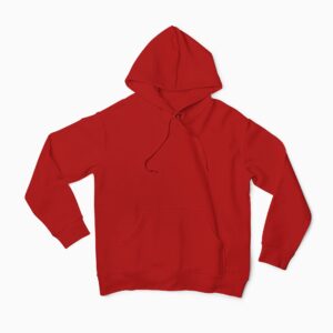 Plain Red Men's Hooded Sweatshirt with Kangaroo Pockets its clover