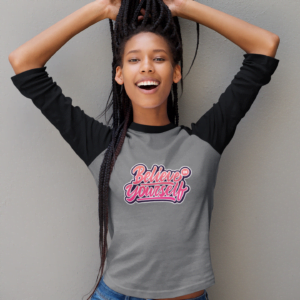 Believe Yourself Women's 3/4th Sleeve Raglan T-Shirt its clover