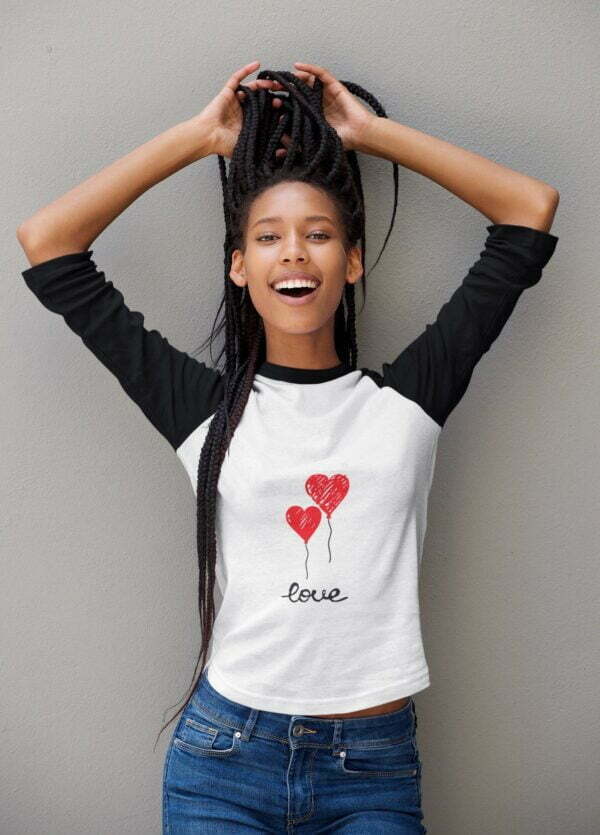 Love Women's 3/4th Sleeve Raglan T-Shirt its clover