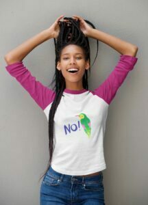 No Bird Women's 3/4th Sleeve Raglan T-Shirt  its clover