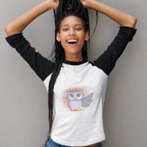 Owl Women's 3/4th Sleeve Raglan T-Shirt its clover