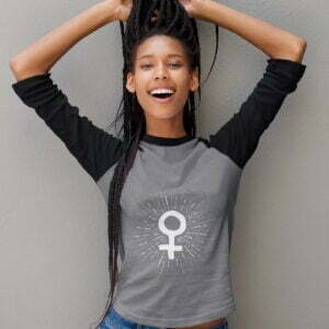 Female Symbol Women's 3/4th Sleeve Raglan T-Shirt its clover