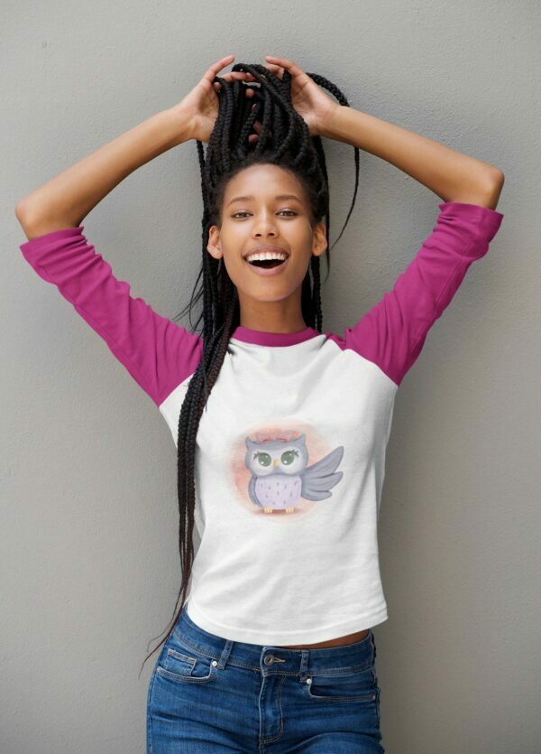 Owl Women's 3/4th Sleeve Raglan T-Shirt its clover