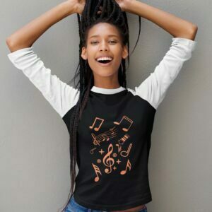 Music Style Women's 3/4th Sleeve Raglan T-Shirt its clover