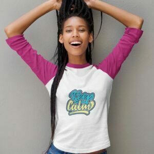 Keep Calm Women's 3/4th Sleeve Raglan T-Shirt its clover