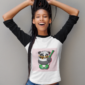 Panda Women's 3/4th Sleeve Raglan T-Shirt its clover