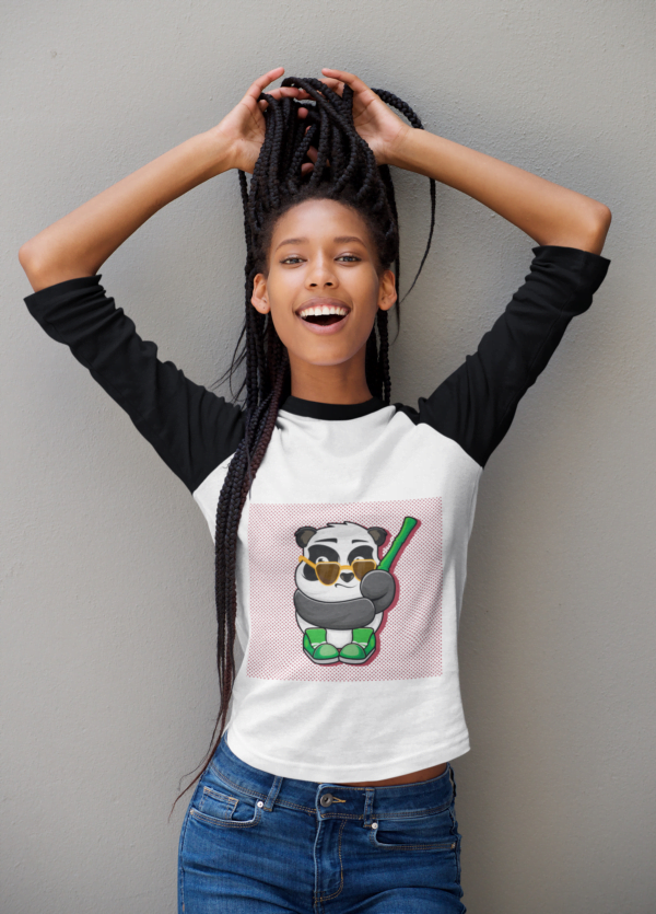 Panda Women's 3/4th Sleeve Raglan T-Shirt its clover