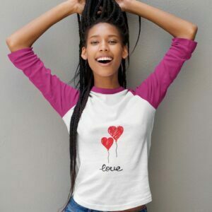 Love Women's 3/4th Sleeve Raglan T-Shirt its clover