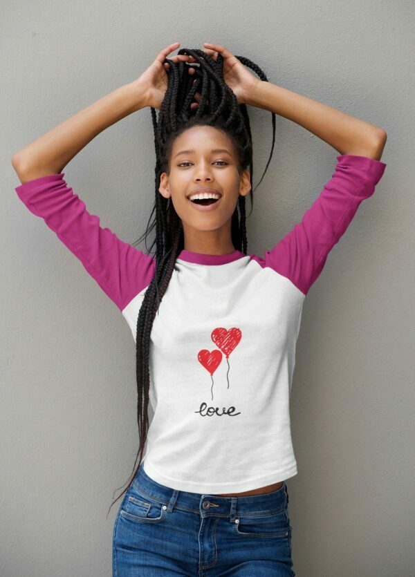 Love Women's 3/4th Sleeve Raglan T-Shirt its clover